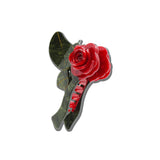 Handmade Origami Rose Stem Flower Claw Hair Clip