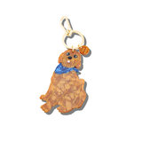 Hand-painted Goldendoodle Bag Charm + Keychain | Eco-Friendly