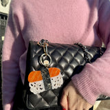 Hand-painted Sushi Bag Charm + Keychain | Eco-Friendly