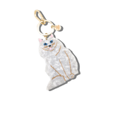 Hand-painted Persian Cat Bag Charm + Keychain | Eco-Friendly