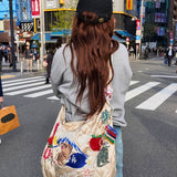 Hand-painted Book Stack Bag Charm + Keychain | Eco-Friendly