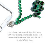 Hand-painted Pickleball Gemstone Bracelet Phone Chain