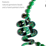 Hand-painted Snake Gemstone Bracelet Phone Chain