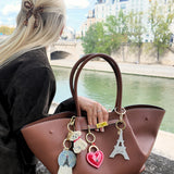 Hand-painted Eiffel Tower Bag Charm + Keychain | Eco-Friendly