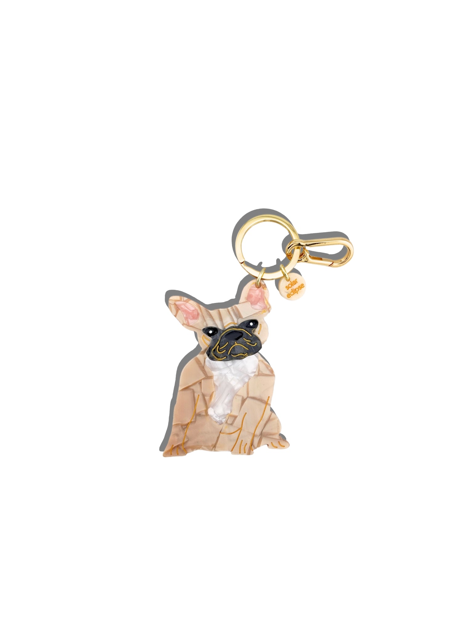 Hand-painted Frenchie Dog Breed Bag Charm + Keychain | Eco-Friendly