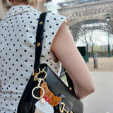 Hand-painted Coffee Cup Bag Charm + Keychain | Eco-Friendly