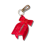 Hand-painted Bow Bag Charm + Keychain | Eco-Friendly