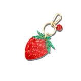 Hand-painted Strawberry Bag Charm + Keychain | Eco-Friendly