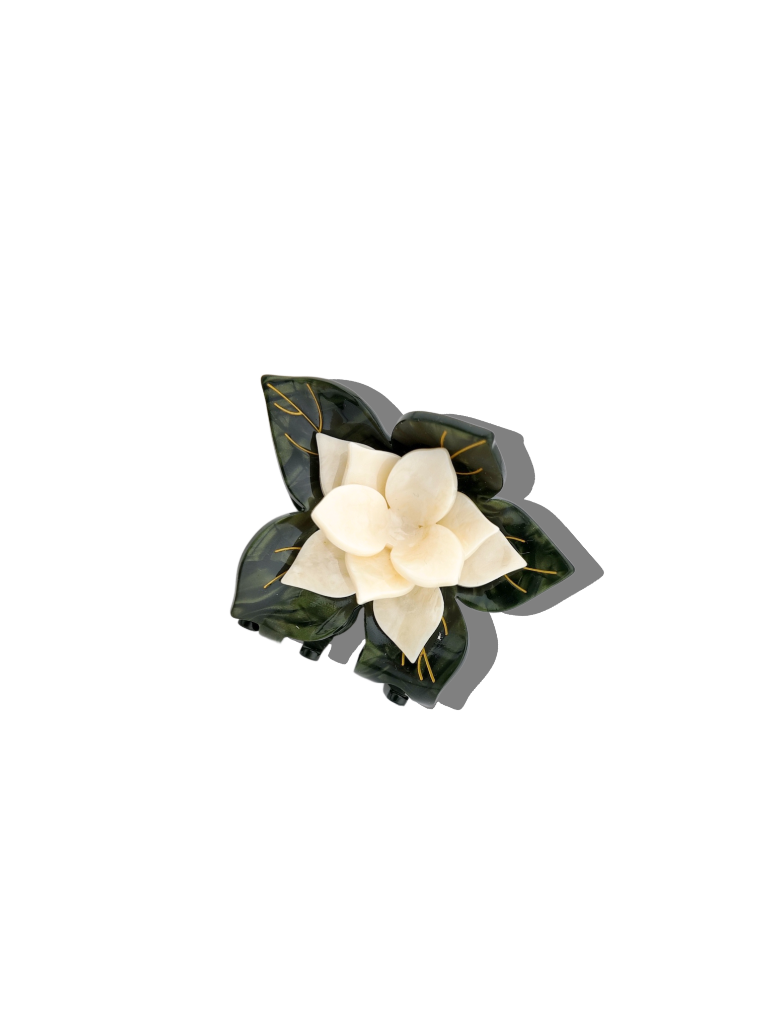Hand-Painted Origami Magnolia Flower Hair Clip | Eco-Friendly