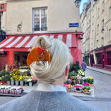 Hand-painted Bow Croissant Lay Down Claw Clip | Eco-Friendly