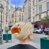 Hand-painted Bow Croissant Lay Down Claw Clip | Eco-Friendly