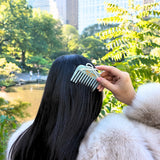 Hand-painted Something Blue Bow Pocket Hair Comb | Eco-Friendly