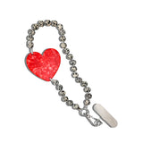Hand-painted Red Heart Gemstone Bracelet Phone Chain