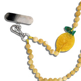 Hand-painted Lemon Gemstone Bracelet Phone Chain