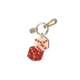 Hand-painted Lucky Dice Bag Charm + Keychain | Eco-Friendly