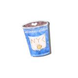 Hand-painted NYC Coffee Cup Compact Mirror | Eco-Friendly
