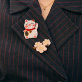 Hand-painted Cherry Blossom Brooch Pin