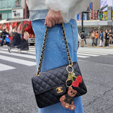 Hand-painted Super Fan Teddy Bag Charm + Keychain | Eco-Friendly