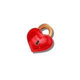 Hand-painted Padlock Heart Hair Claw Clip | Eco-Friendly