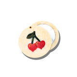 Hand-painted Cherry Hearts Compact Mirror | Eco-Friendly