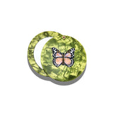 Hand-painted Pink Butterfly Compact Mirror | Eco-Friendly
