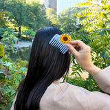 Hand-painted Sunflower Pocket Comb