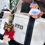 Hand-painted Maple Leaves Bag Charm + Keychain | Eco-Friendly
