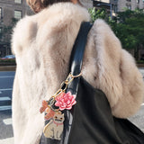 Hand-painted Origami Peony Bag Charm + Keychain