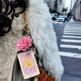 Hand-painted Origami Peony Bag Charm + Keychain