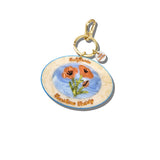 Hand-painted California Sunshine Patch Bag Charm + Keychain | Eco-Friendly