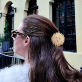 Hand-painted Celestial Sun Claw Hair Clip | Eco-Friendly