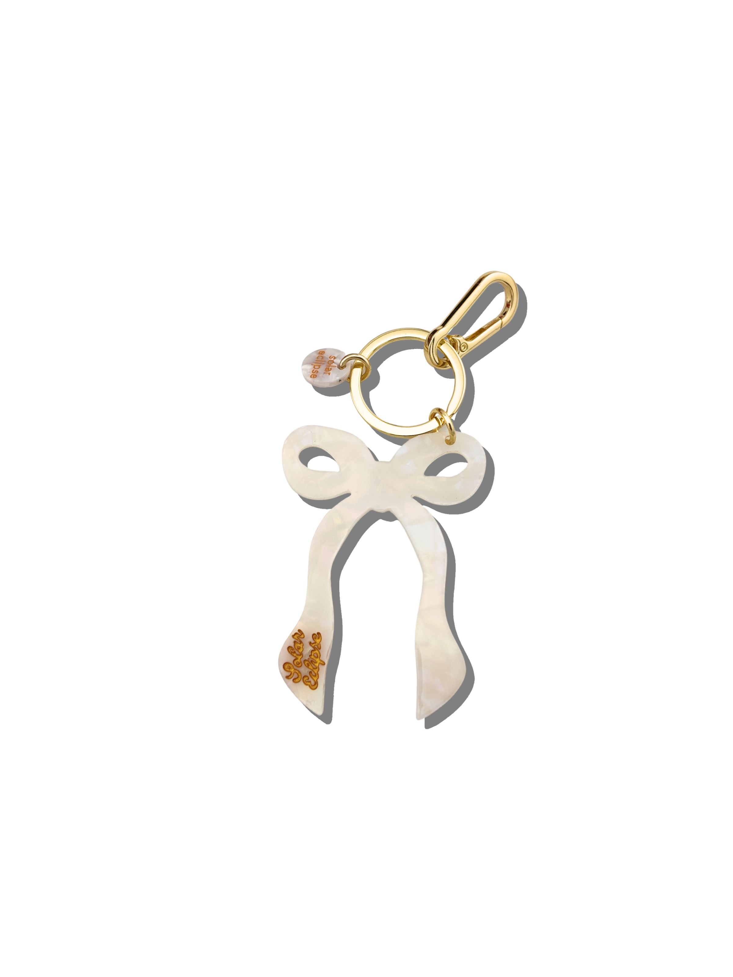 Hand-painted Coquette Bow Bag Charm + Keychain