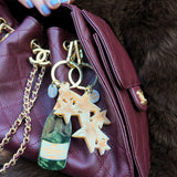 Hand-painted Celestial Stars Bag Charm + Keychain