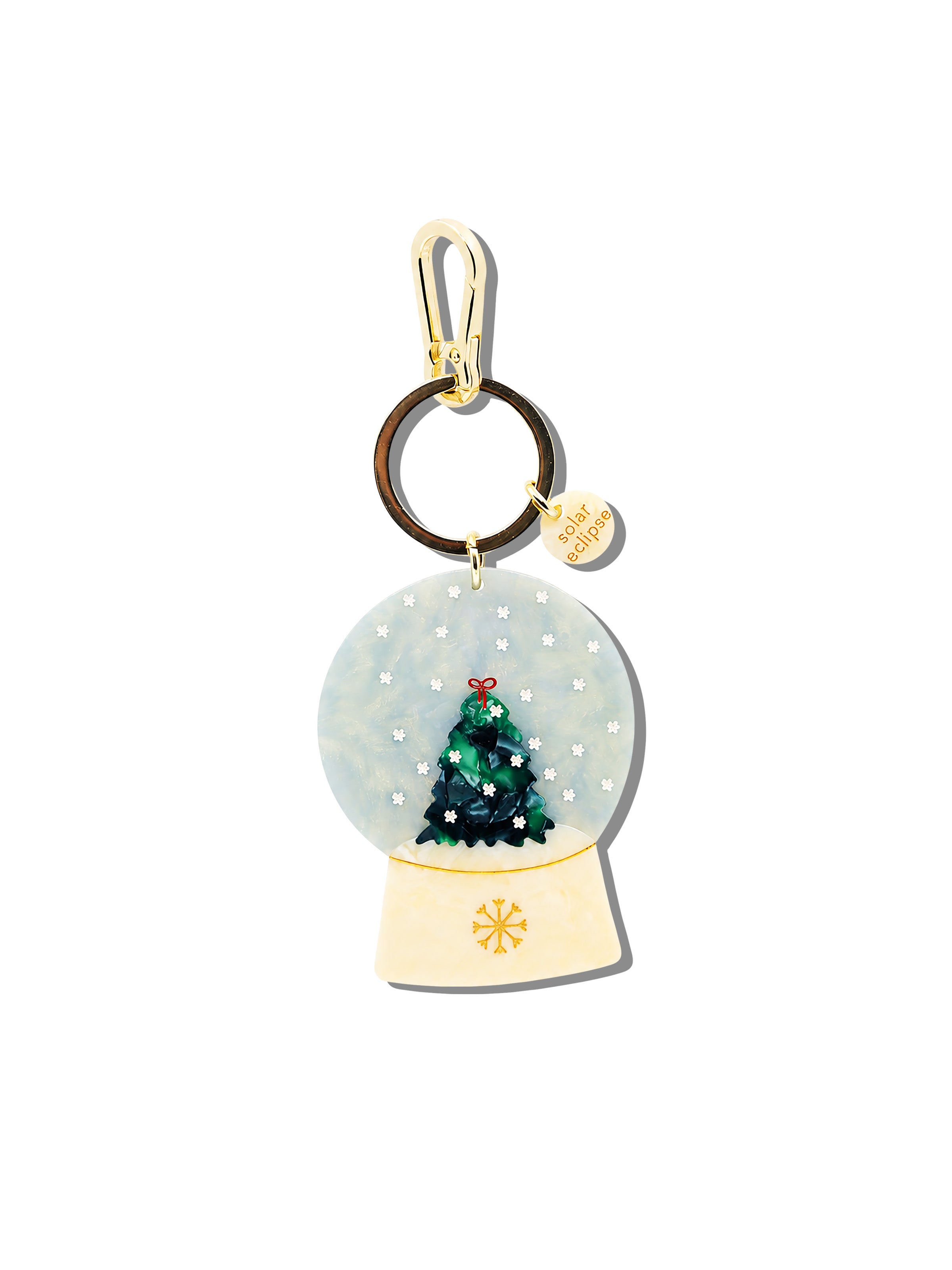Hand-painted Snow Globe Bag Charm + Keychain