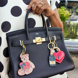 Hand-painted Champagne Bag Charm + Keychain