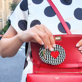 Hand-painted Polka Dot Heart Compact Mirror