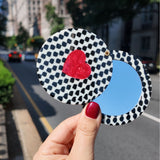 Hand-painted Polka Dot Heart Compact Mirror