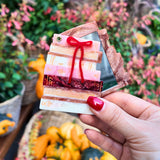 Hand-painted Bow Bookstack Compact Mirror