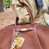 Hand-painted Gingerbread Star Bag Charm + Keychain