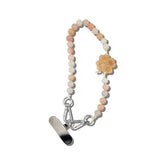 Hand-painted Lucky Clover Gemstone Bracelet Phone Chain