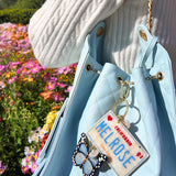 Hand-painted Melrose License Plate Bag Charm + Keychain | Eco-Friendly