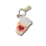 Hand-Painted Cafe Coffee Cup Bag Charm + Keychain | Eco-Friendly