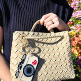 Hand-Painted NY Vintage Camera Bag Charm + Keychain | Eco-Friendly