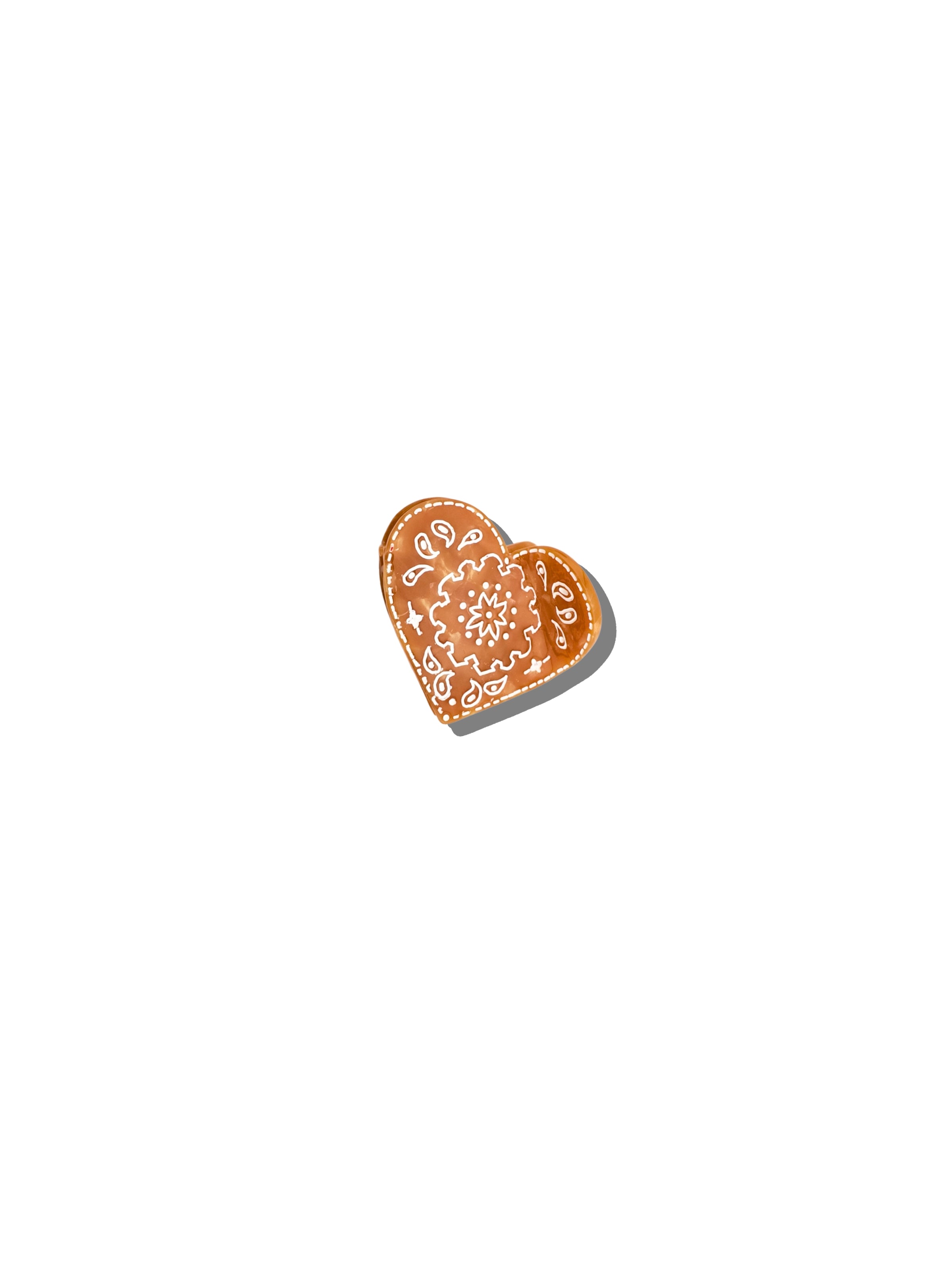Hand-painted Mini Paisley Heart Claw Hair Clip | Eco-Friendly