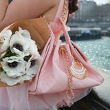 Hand-painted Seashell Bag Charm + Keychain | Eco-Friendly