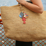 Hand-painted Tulip Conch Shell Bag Charm + Keychain | Eco-Friendly