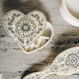Hand-painted Cream Paisley Brush | Eco-Friendly