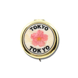 Hand-painted Tokyo Stamp Handbag Hero Pill Compact
