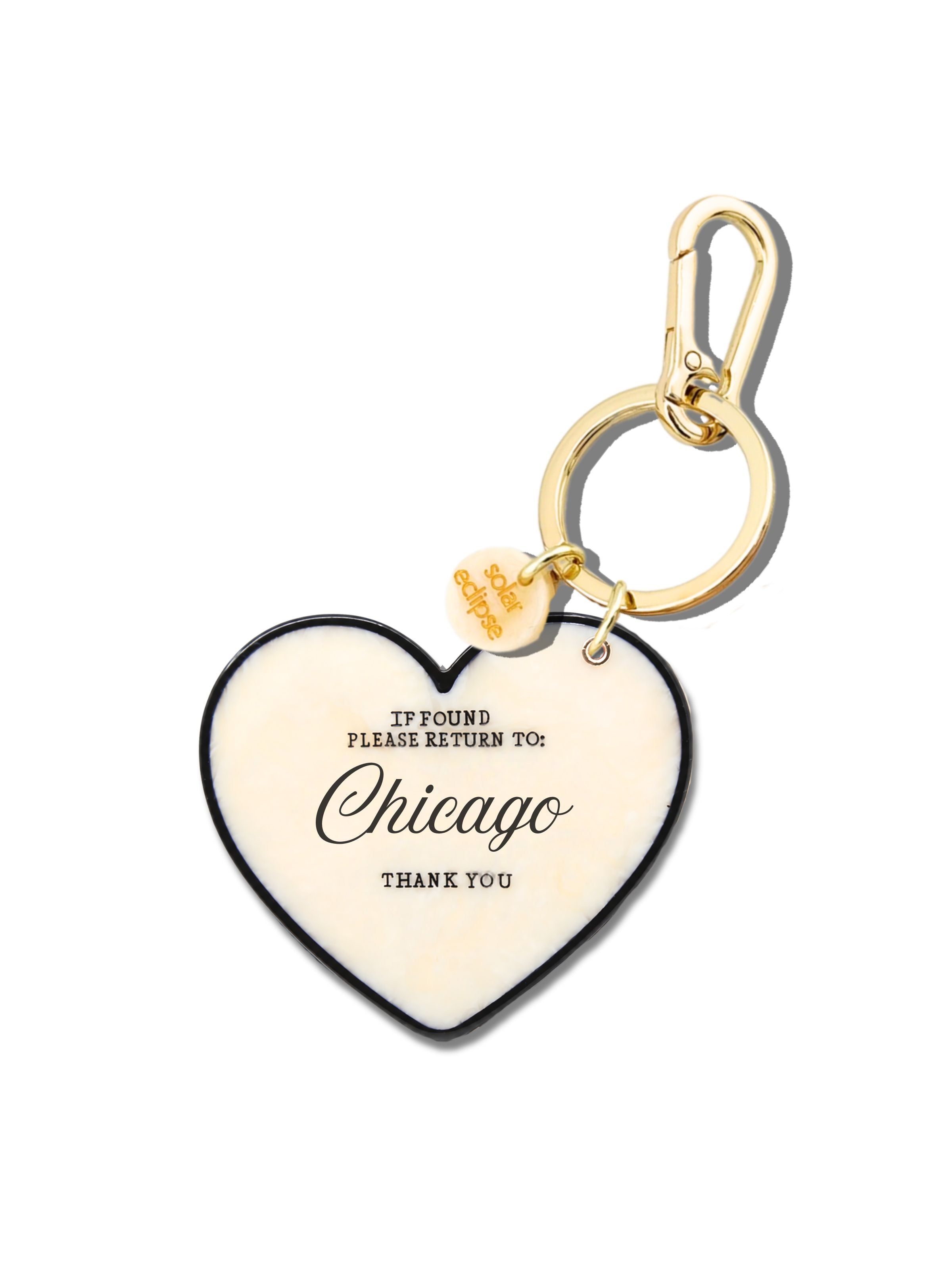 Hand-painted Please Return to City Bag Charm + Keychain | Eco-Friendly