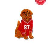 Hand-painted Football Dog Claw Hair Clip | Eco-Friendly